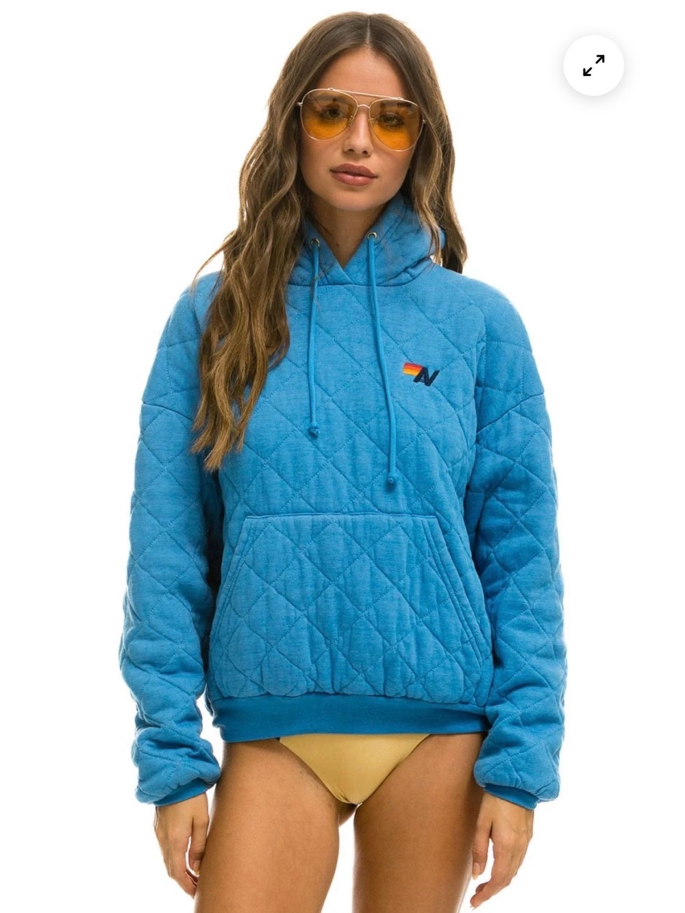 Aviator Nation ocean Quilted Pullover Hoodie Small brand new